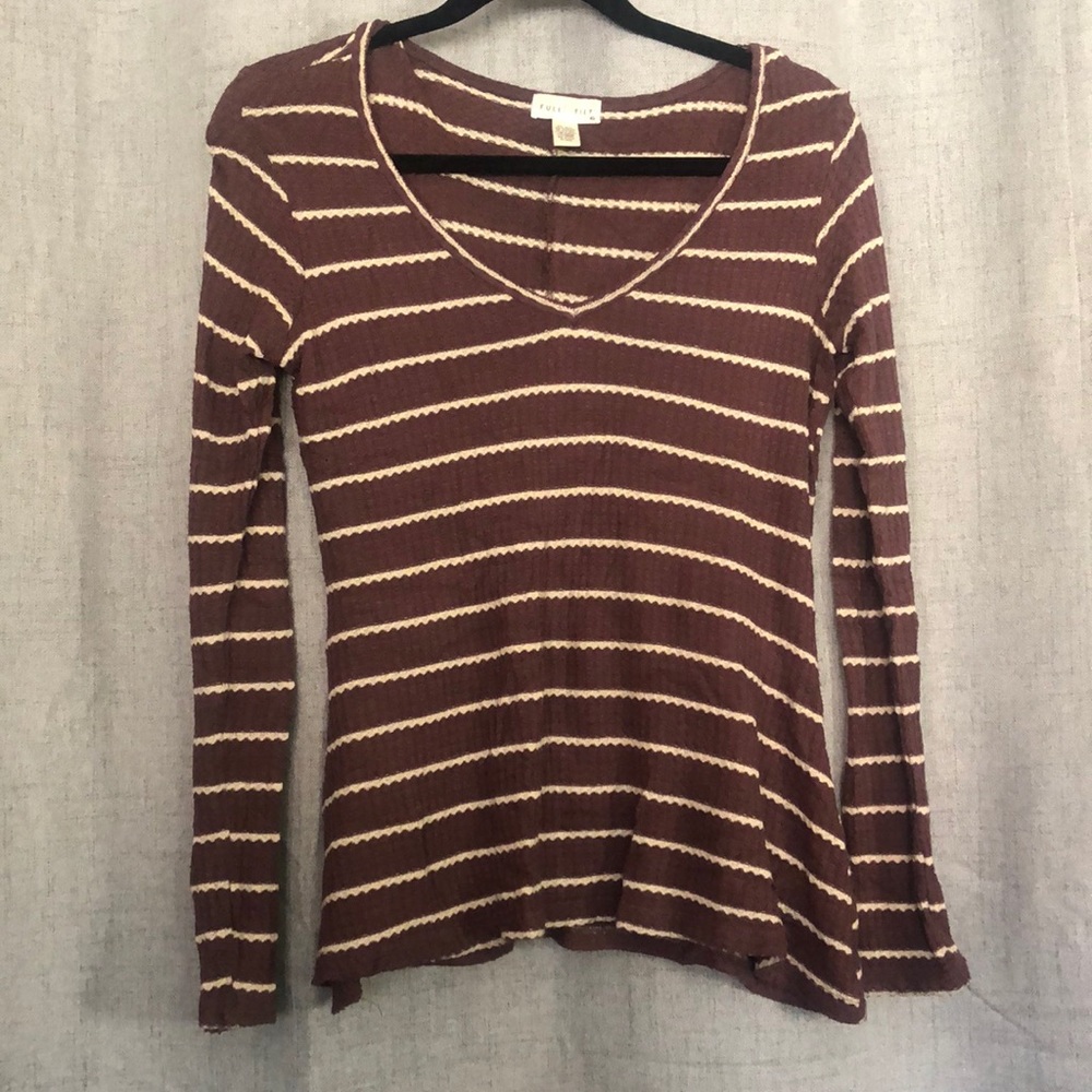 Long sleeve striped thermal